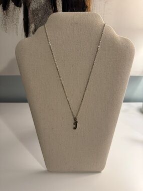 Silver Letter 'J' Pendant Necklace - Women Jewelry